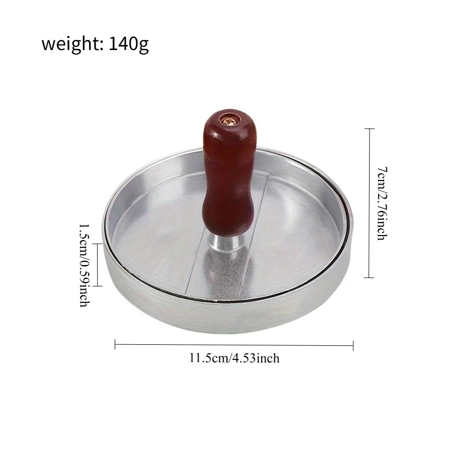 Aluminum Burger Press - Manual Non-Stick Patty Maker for Beef and Veggie Burgers