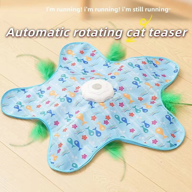 Cat Hunting Blanket Toy Automatic Turntable Cat Funny Stick Pet Game Cover to Relieve Boredom Artifact Hiding Cover Toy