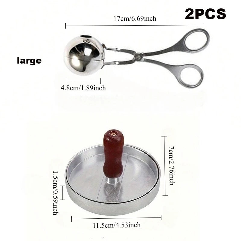 Aluminum Burger Press - Manual Non-Stick Patty Maker for Beef and Veggie Burgers