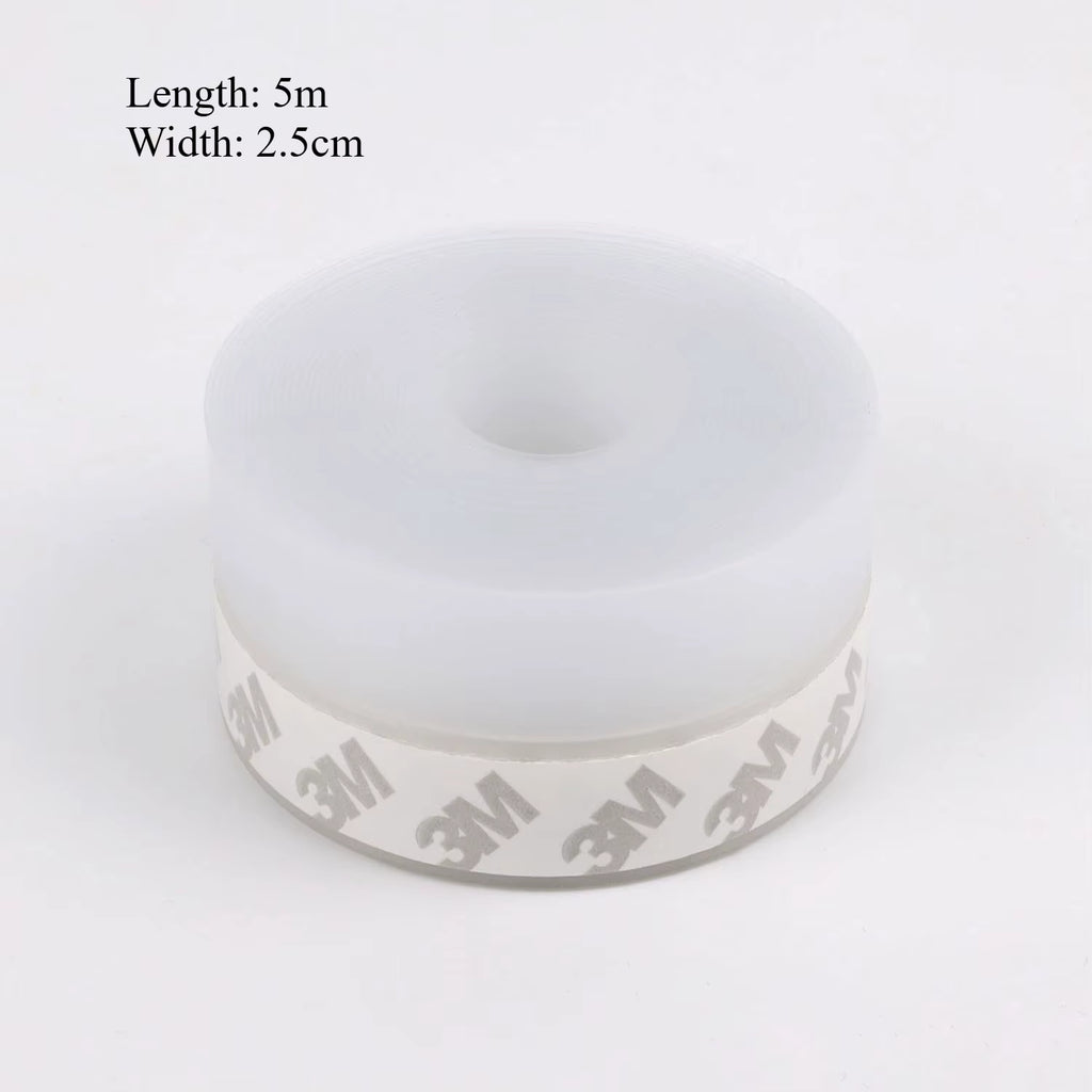 2Pcs Silicone Self-Stick Weather Stripping Tape Seals Gaps of House Glass/Shower Windows Door Bottom Dustproof Window/Door Seal