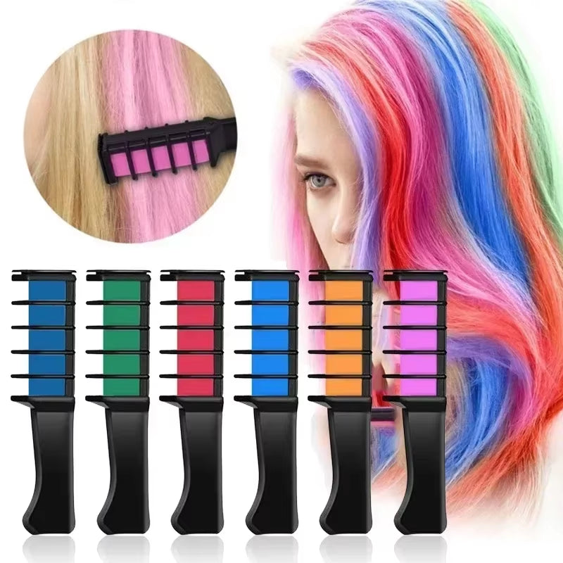 6/1Pcs Hair Color Chalk Temporary Hairs Dye to Cover Gray Hair Girl Coloring Comb Disposable Hair Mascara Women Coloring Brush