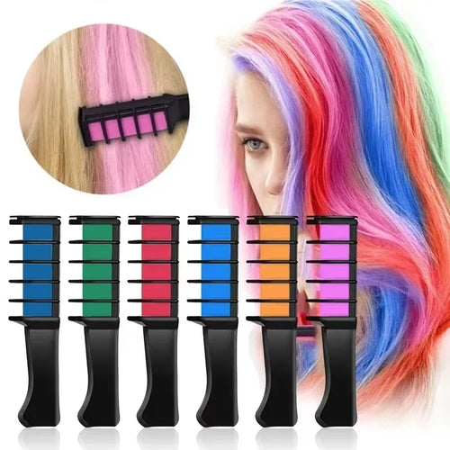 6/1Pcs Hair Color Chalk Temporary Hairs Dye to Cover Gray Hair Girl Coloring Comb Disposable Hair Mascara Women Coloring Brush