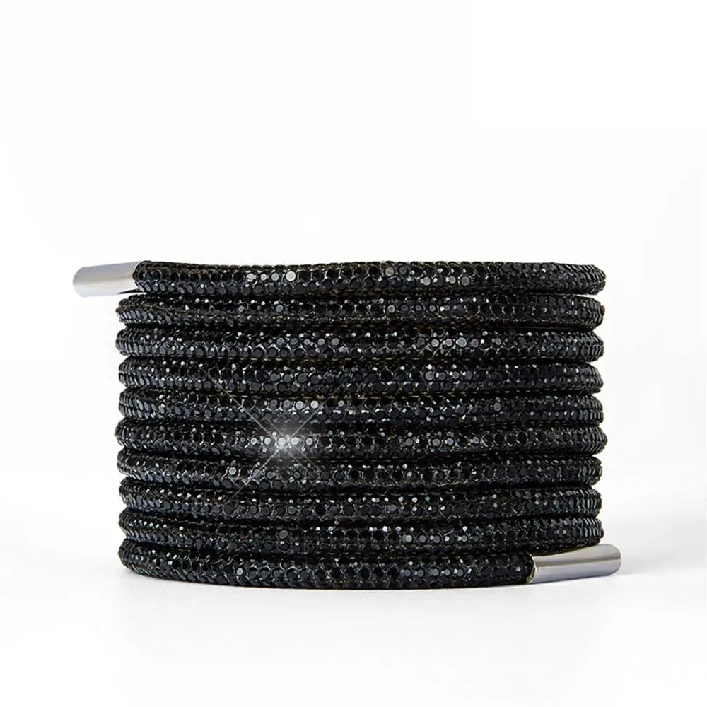 1Pc 100/120/140/160Cm Fashion Luxury Rhinestone Shoelaces Rainbow Diamond Shoelaces Casual Braiding Sneaker Laces round Shoelace