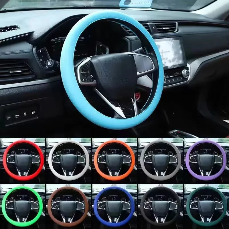 Silicone Car Steering Wheel Cover Elastic Protetive Cover Multi Color Auto Interior Silica Gel Decoration Covers for Men Women