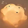 Snoring White Bear Night Light, Rechargeable Squishy Lamp - Silicone Nursery LED Animal Dimmanble Touch Nightlight - Bedroom Cute Funny Birthday Christmas Gifts for Kids, Boy, Girls