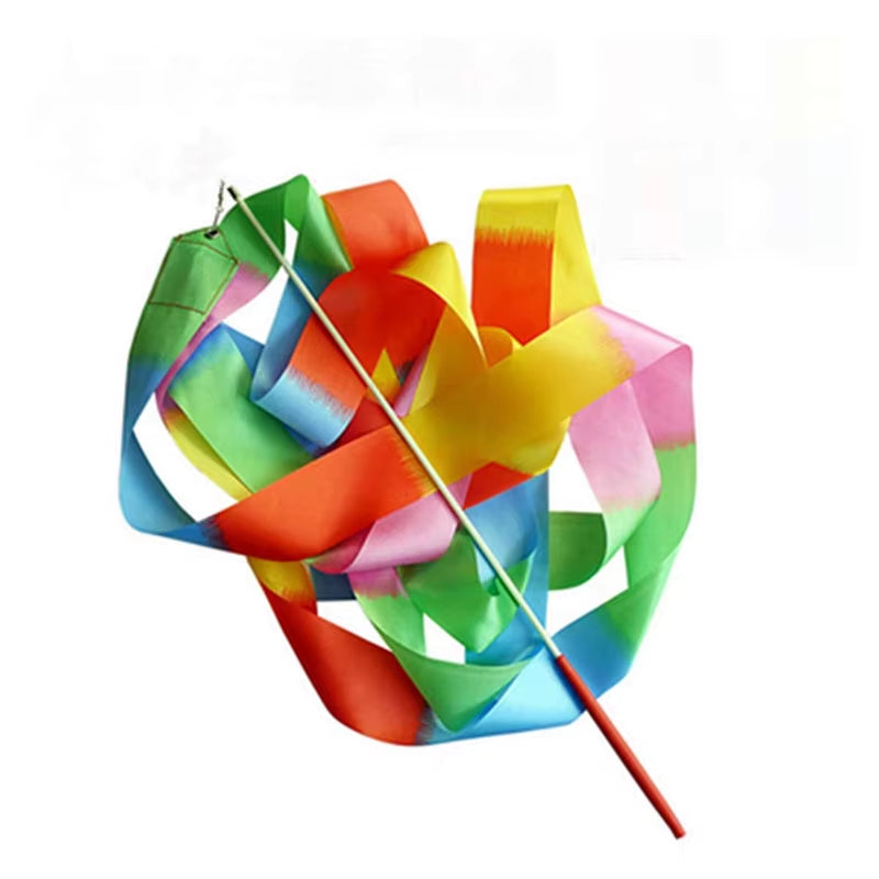 4M Artistic Gymnastics Ribbon with Rod Colorful Children Dance Ribbon Toys Outdoor Sports Toys Performance Props Kids Gifts TMZ