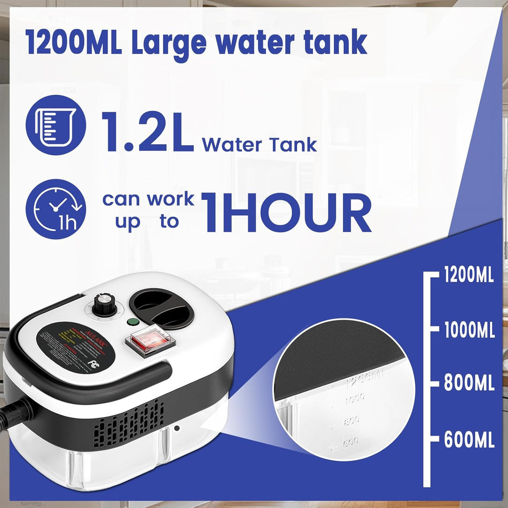 2500W Handheld Steam Cleaner,Portable Car Steamer for Auto Detailing,High-Temperature and Pressure Steam Cleaner for Home, Steam Cleaning Machine for Furniture,Kitchen,Grout,Floor,Tile (03-White)