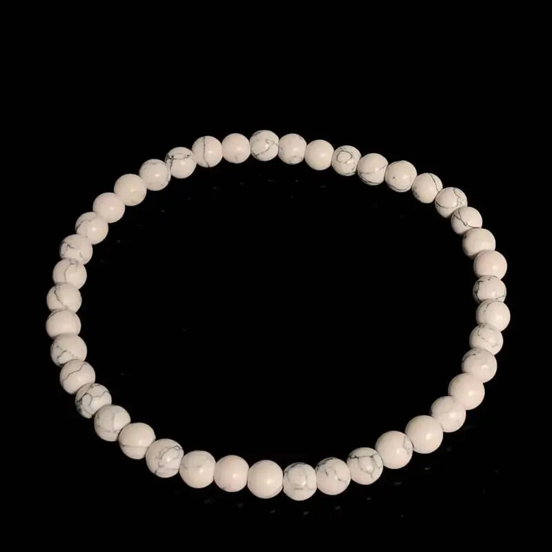 4Mm Chakra Beads Energy Bracelet Natural round Turquoise Malachite Stone Stretch Bangles for Women Men Handmade Yoga Jewelry