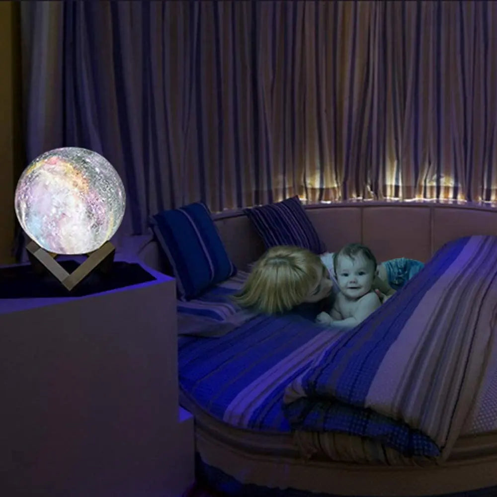 3D Printing Moon Lamp Galaxy Moon Light Kids Night Light 16 Color Change Touch Remote Control Galaxy Light Dropshipping Link