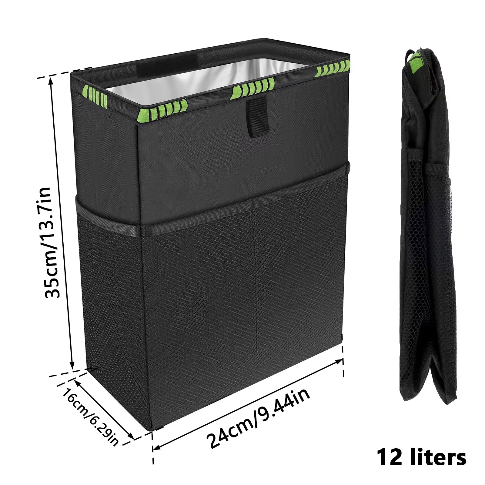 Foldable Waterproof Car Trash Can with Large Capacity - Hanging Waste Organizer for Vehicle Accessories
