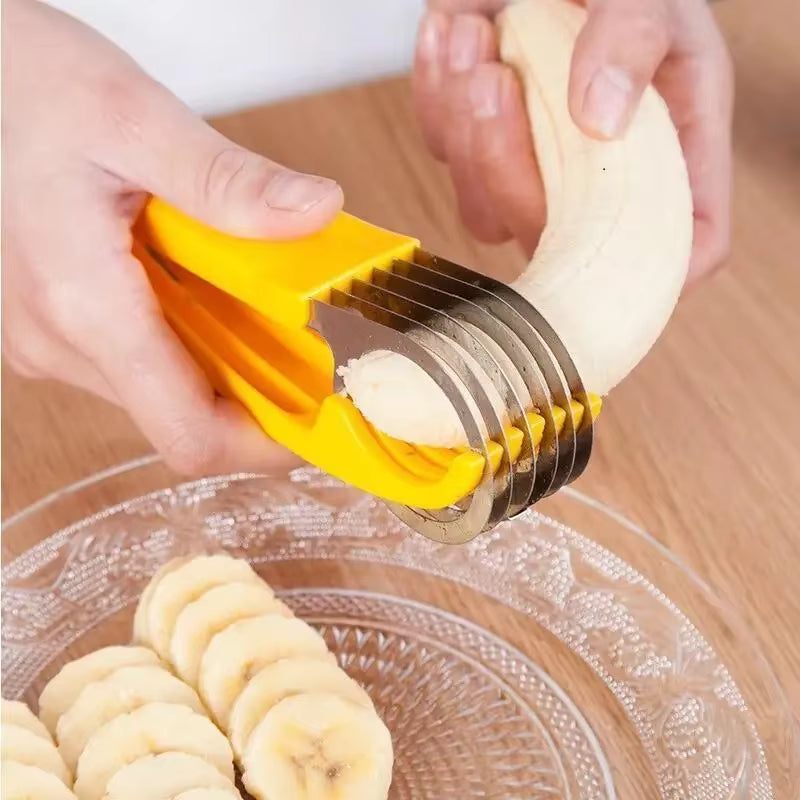 Stainless Steel Creative Banana and Sausage Slicer - Versatile Vegetable and Fruit Cutter Kitchen Accessory