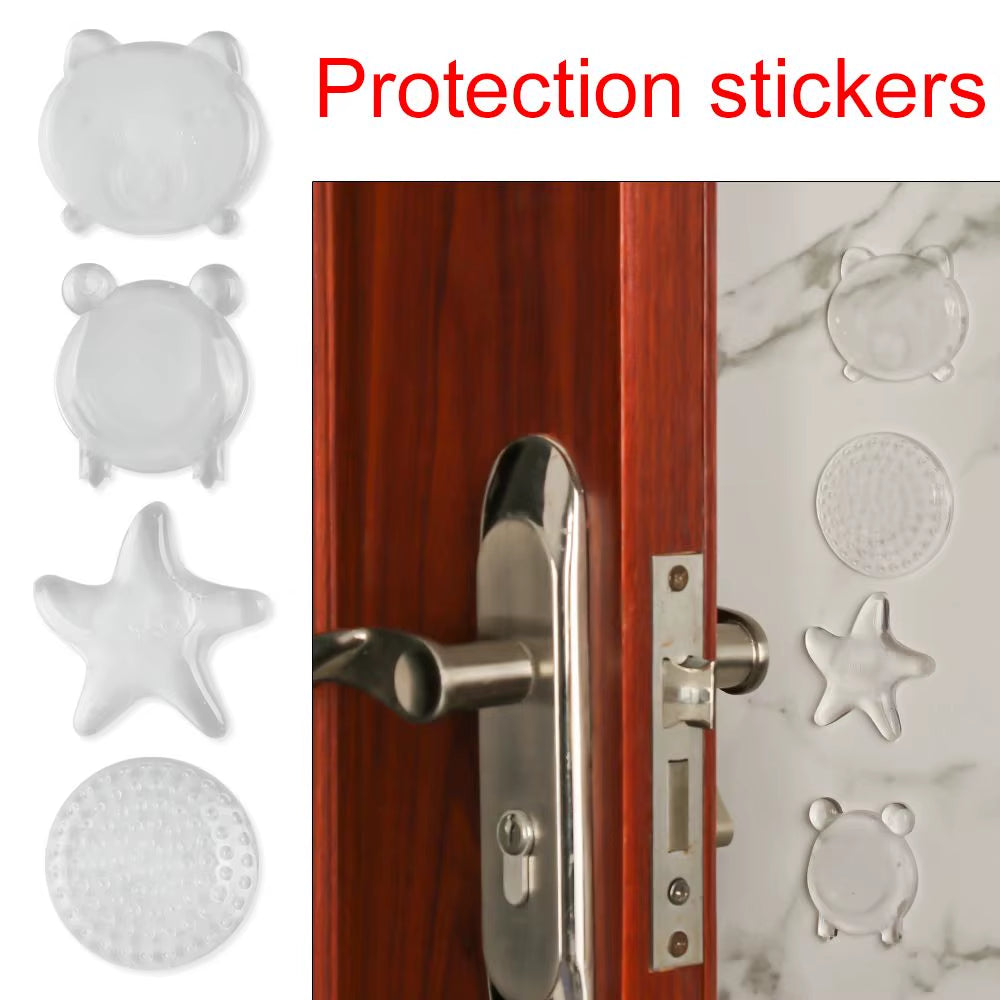 Silicone Door Stopper Handle Bumpers Self Adhesive Mute Anti-Shock Porte Pad Home Improvement Wall Protector Pad Handle Buffer
