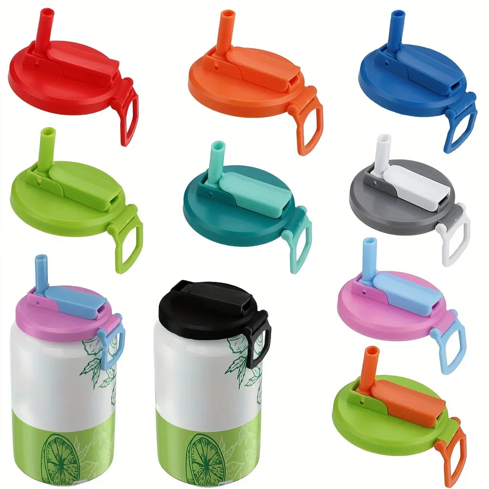Travel Soda Can Lids Silicone Straws Can Covers for Canned Beverages Beer Juice Bpa-Free Covers Can Reusable Jar Cap Accessory