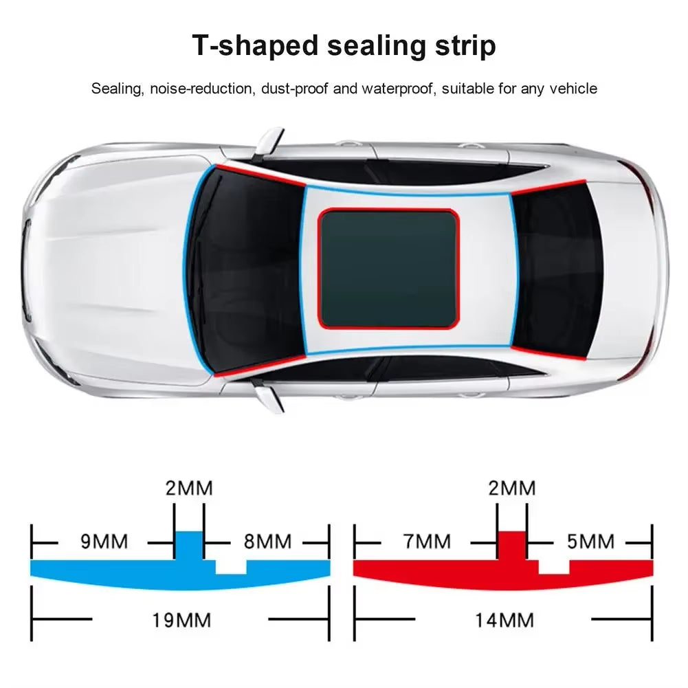 Automotive Rubber Edge Sealing Strips for Windshield and Roof - Noise Insulation and Soundproofing Protector