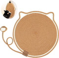 Cat Scratcher Mat, Natural Cotton Rope Cat Scratch Pad, 15.7'' round Horizontal Floor Cat Scratching Pads for Indoor Cats, Cat Furniture Protector for Wall, Couch, Carpets, Sofas