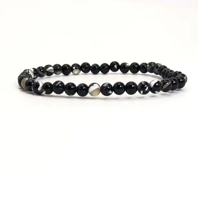 4Mm Chakra Beads Energy Bracelet Natural round Turquoise Malachite Stone Stretch Bangles for Women Men Handmade Yoga Jewelry