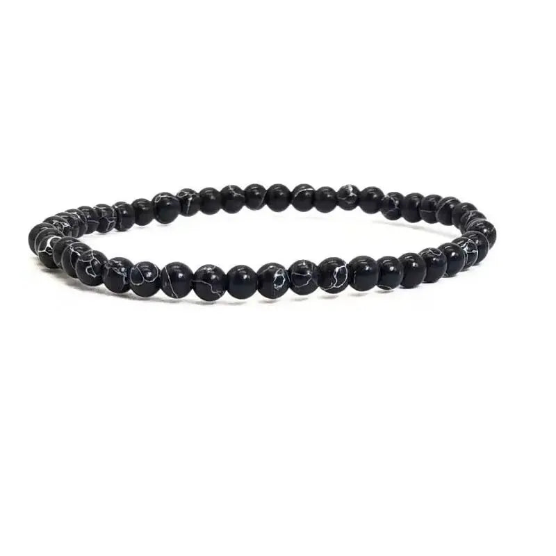 4Mm Chakra Beads Energy Bracelet Natural round Turquoise Malachite Stone Stretch Bangles for Women Men Handmade Yoga Jewelry