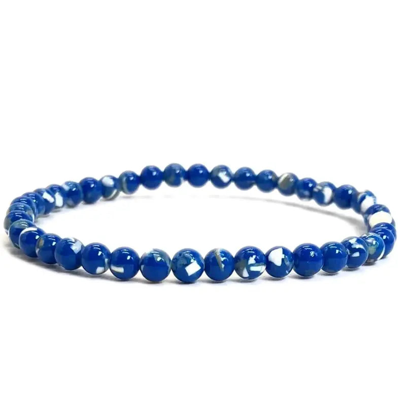 4Mm Chakra Beads Energy Bracelet Natural round Turquoise Malachite Stone Stretch Bangles for Women Men Handmade Yoga Jewelry