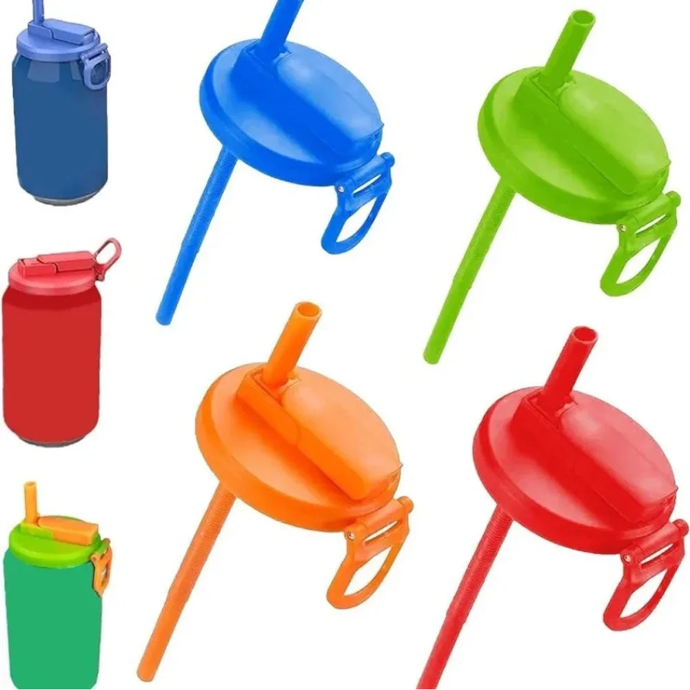 Travel Soda Can Lids Silicone Straws Can Covers for Canned Beverages Beer Juice Bpa-Free Covers Can Reusable Jar Cap Accessory