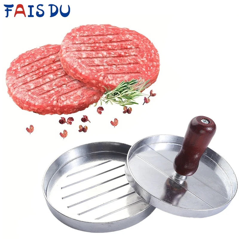 Aluminum Burger Press - Manual Non-Stick Patty Maker for Beef and Veggie Burgers