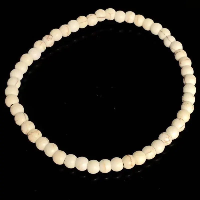 4Mm Chakra Beads Energy Bracelet Natural round Turquoise Malachite Stone Stretch Bangles for Women Men Handmade Yoga Jewelry