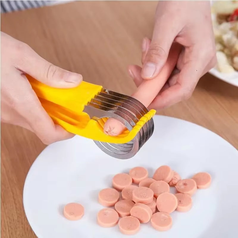 Stainless Steel Creative Banana and Sausage Slicer - Versatile Vegetable and Fruit Cutter Kitchen Accessory