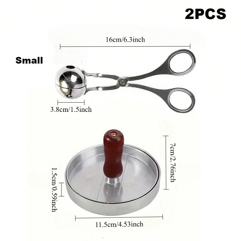 Aluminum Burger Press - Manual Non-Stick Patty Maker for Beef and Veggie Burgers