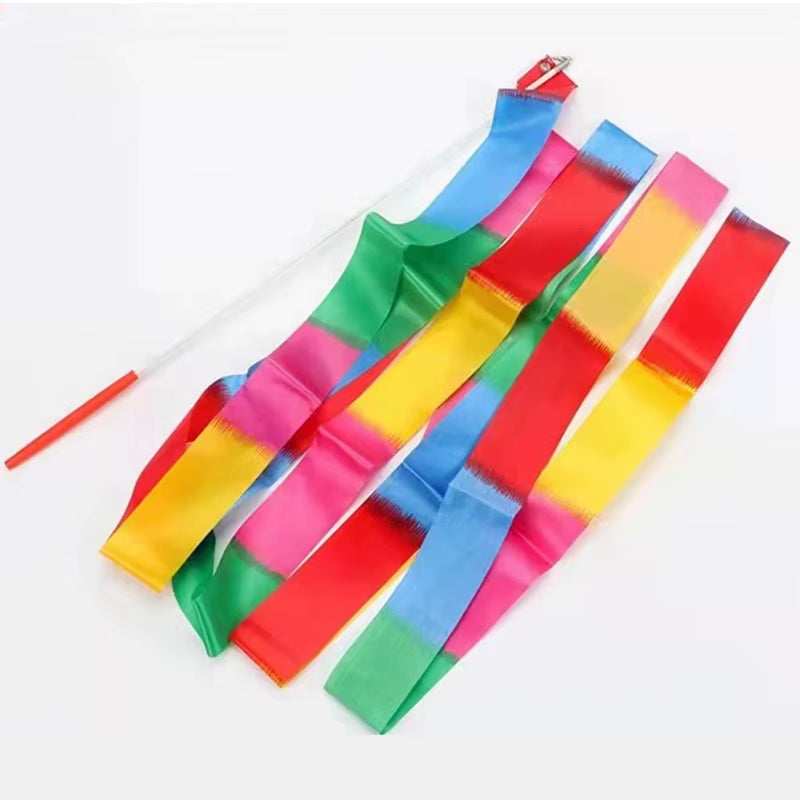 4M Artistic Gymnastics Ribbon with Rod Colorful Children Dance Ribbon Toys Outdoor Sports Toys Performance Props Kids Gifts TMZ