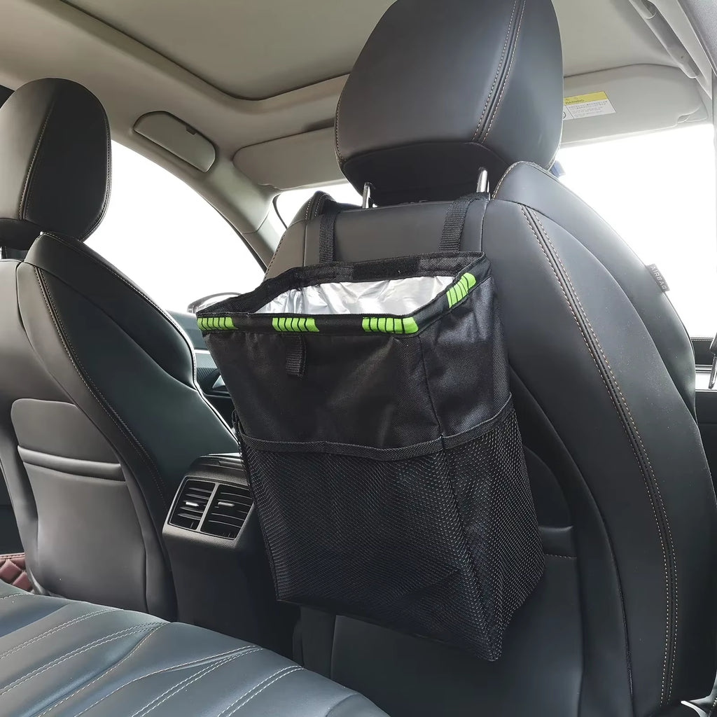 Foldable Waterproof Car Trash Can with Large Capacity - Hanging Waste Organizer for Vehicle Accessories