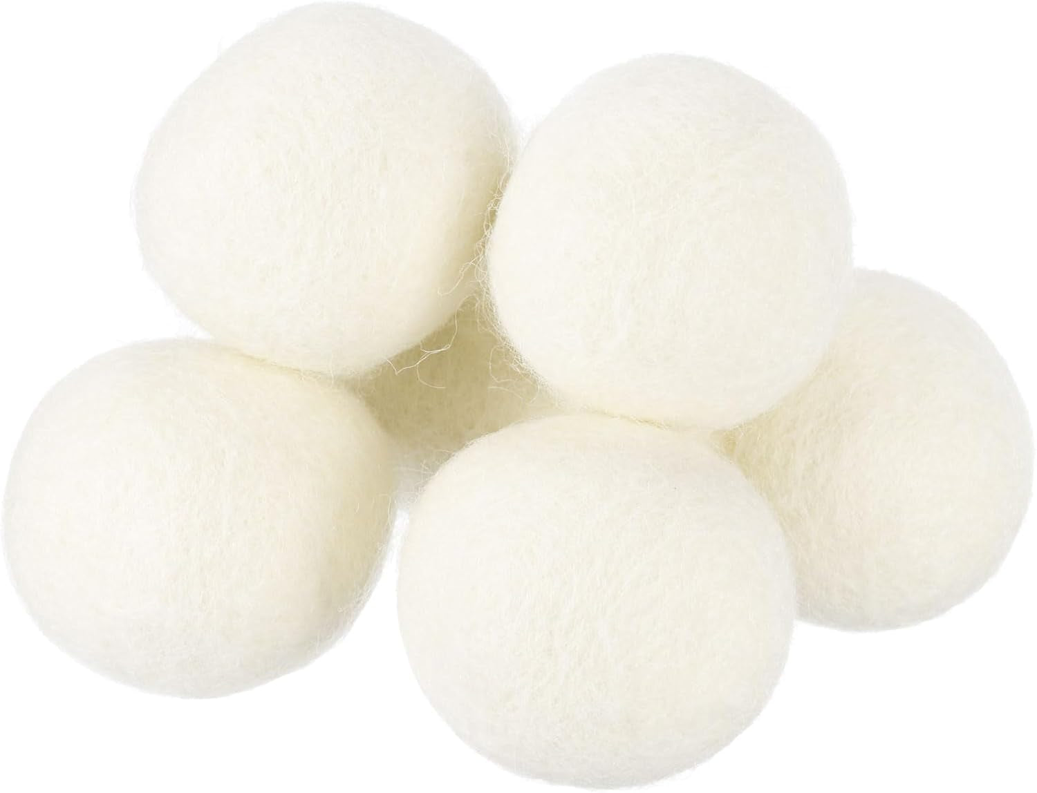 6 Pcs Wool Dryer Balls, 1.6 Inches Wool Laundry Dryer Balls for Reducing Clothing Static and Wrinkles, White
