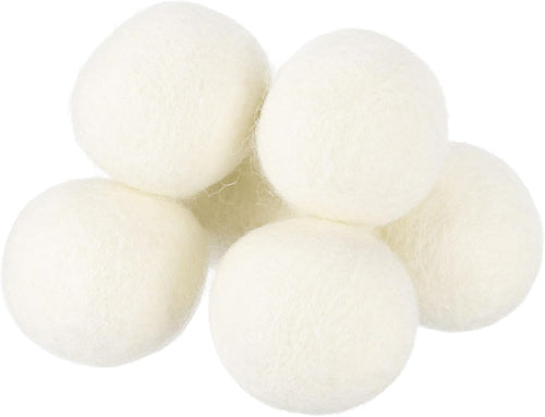 6 Pcs Wool Dryer Balls, 1.6 Inches Wool Laundry Dryer Balls for Reducing Clothing Static and Wrinkles, White